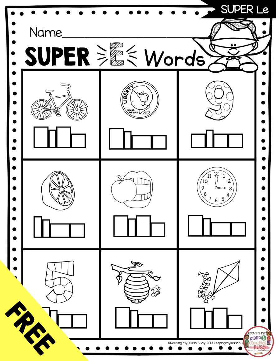Long Vowels SUPER E Phonics Unit FREEBIE Keeping My Kiddo Busy