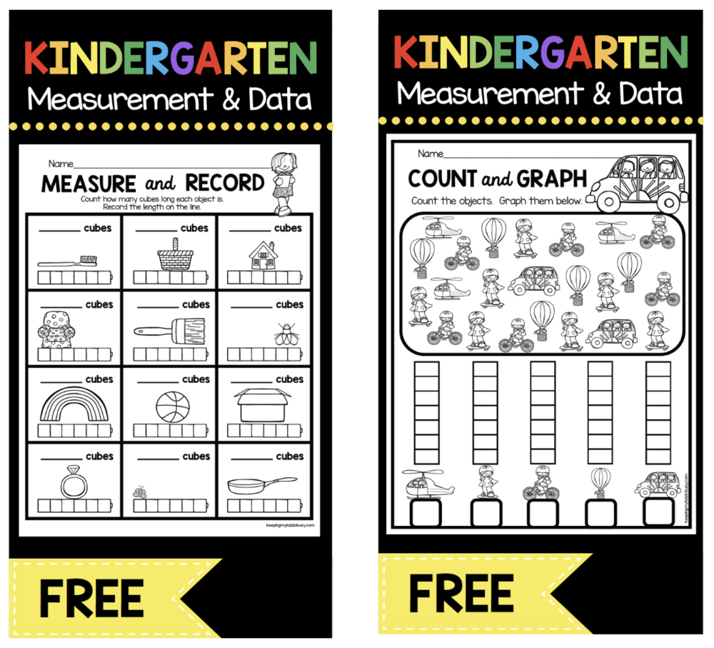 measurement and data kindergarten math unit freebies keeping my kiddo busy
