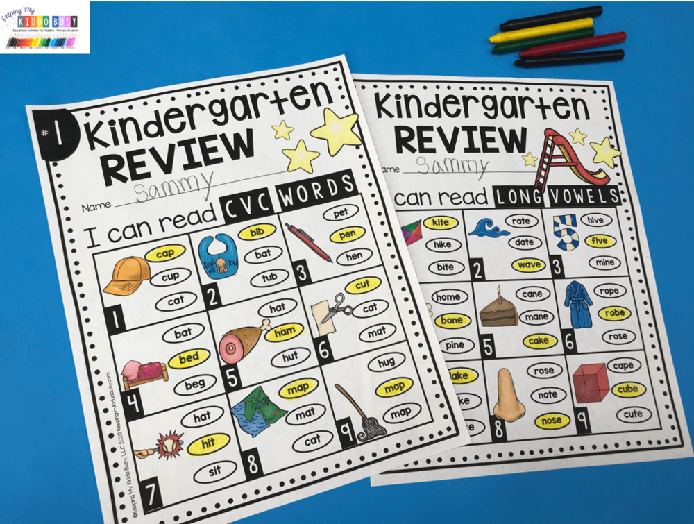 free printable kindergarten end of year assessment