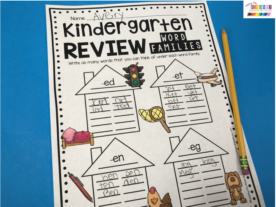 word families worksheets