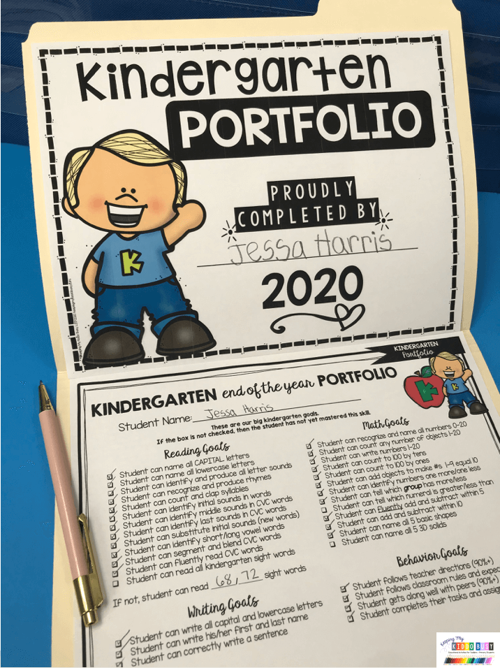 kindergarten portfolio and of the school year assessment