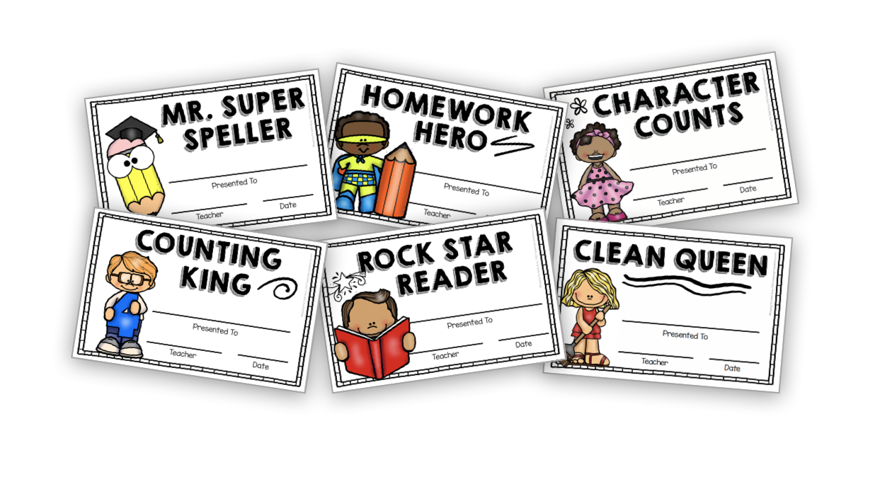 free kindergarten awards end of the year
