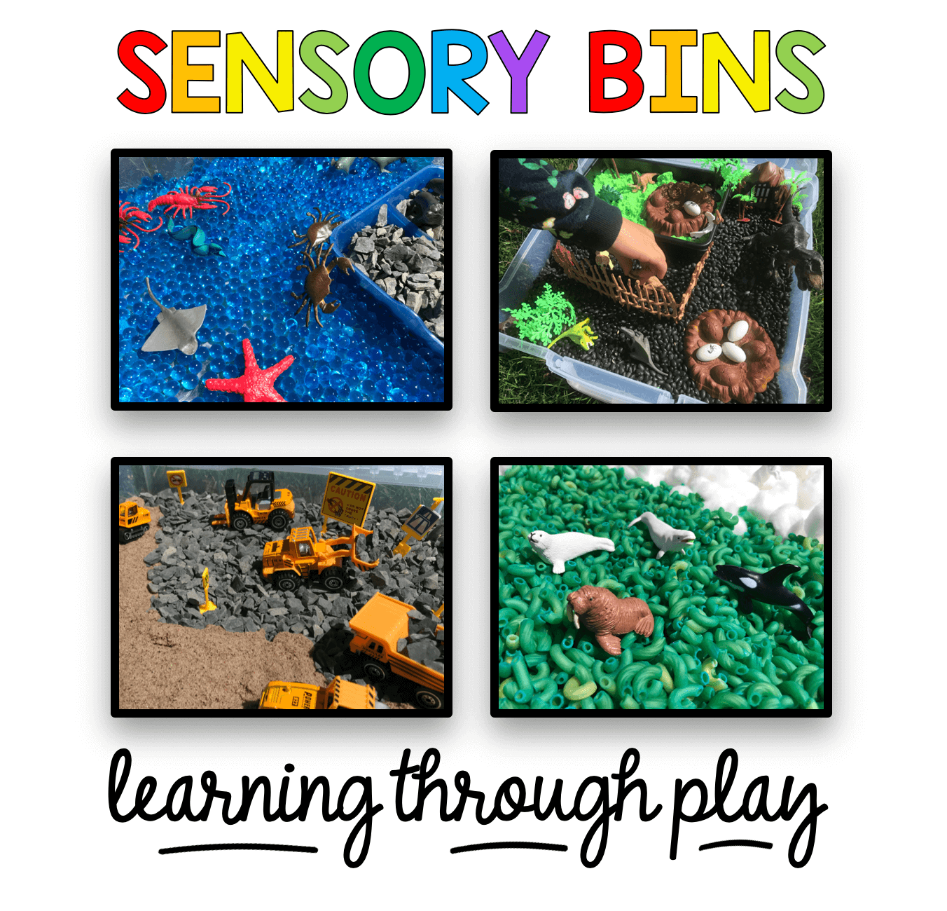 Sensory Bins for Kids FREE PRINTABLES