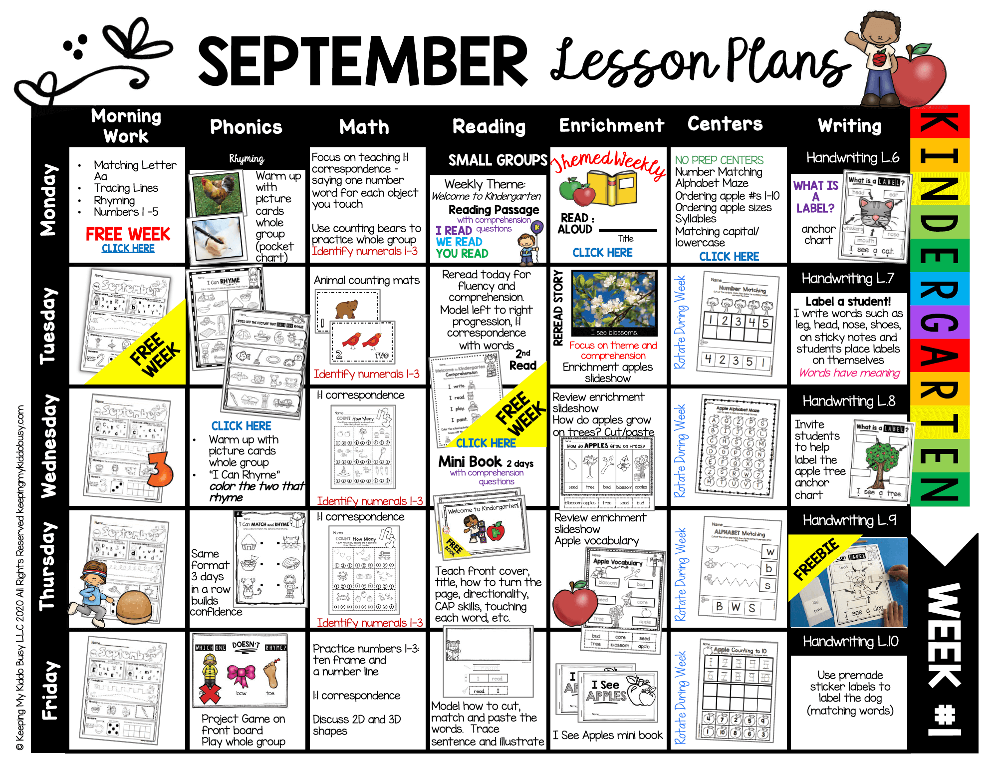 free september lesson plans week 1