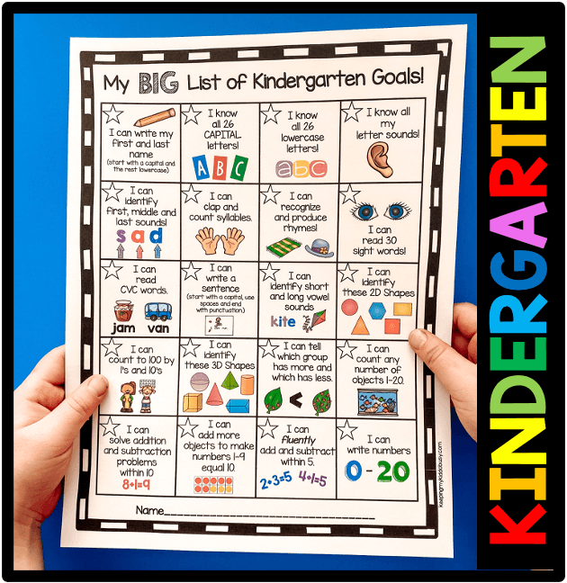 Kindergarten Goal Chart - FREEBIE