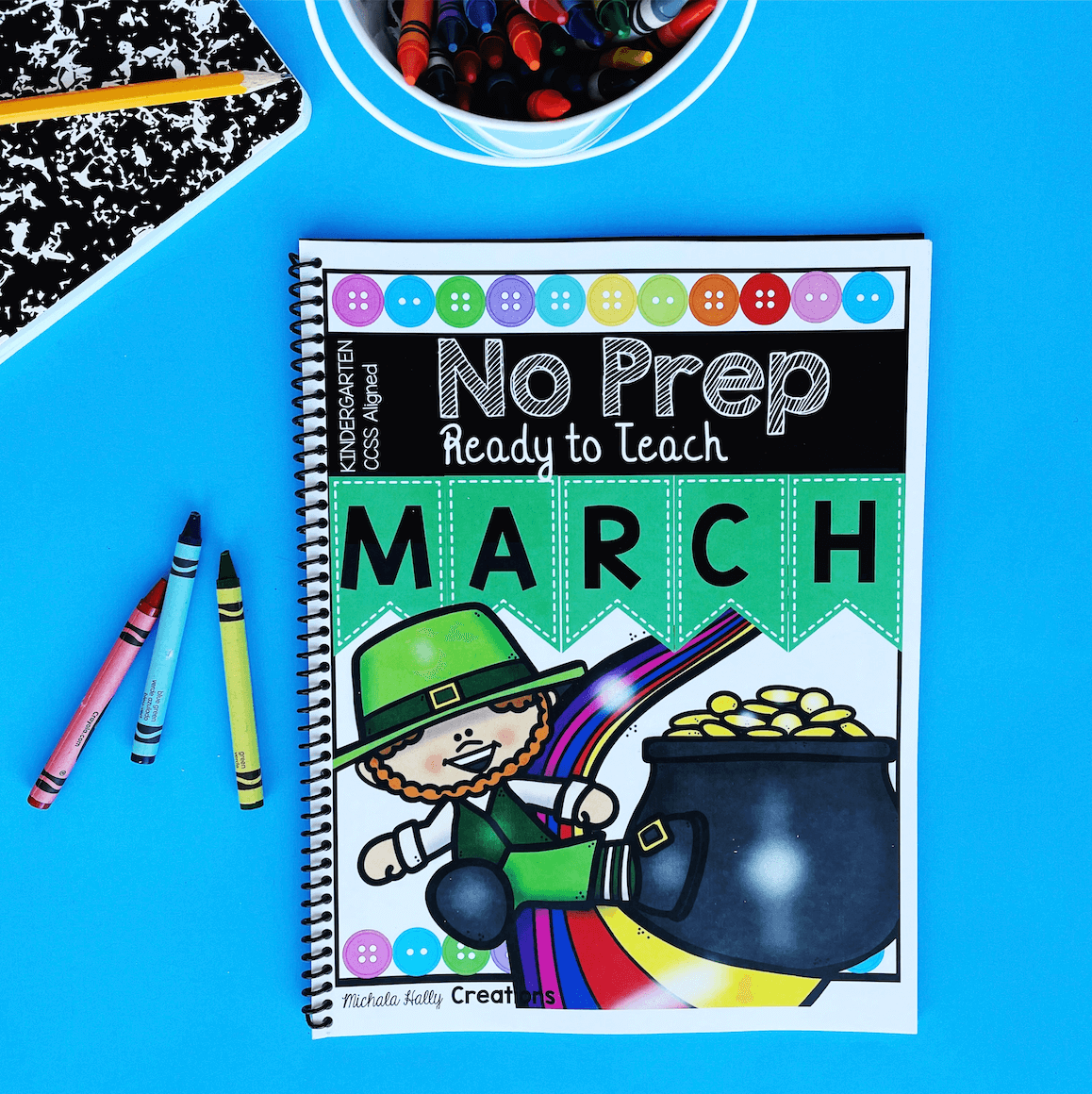 March Math &amp; ELA Kindergarten Pack - No Prep FREEBIES