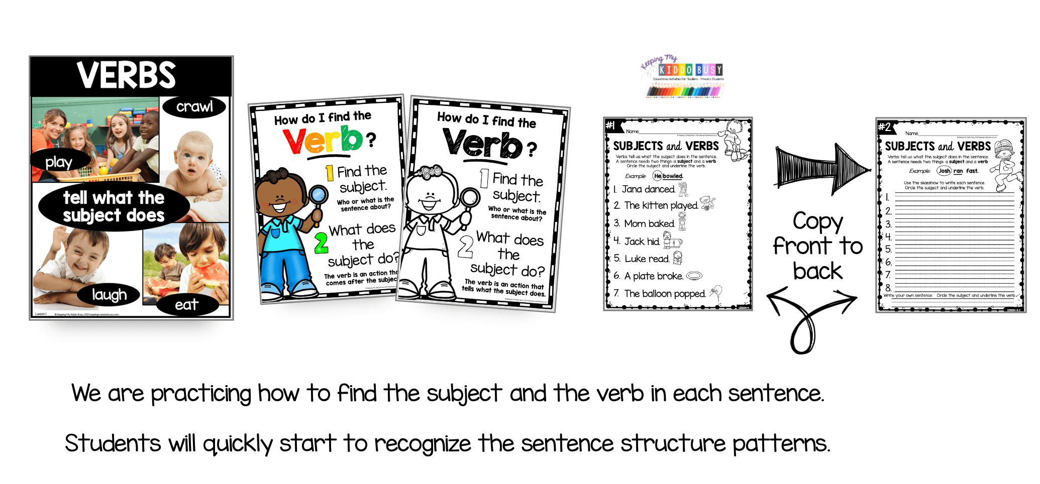 How to teach Verbs - Primary Grammar with FREE activities — Keeping My  Kiddo Busy