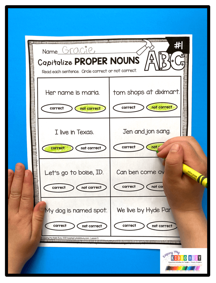 Capitalization Rules - How to teach grammar in kindergarten and first ...