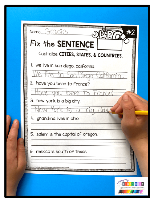 Capitalization Rules - How to teach grammar in kindergarten and first ...