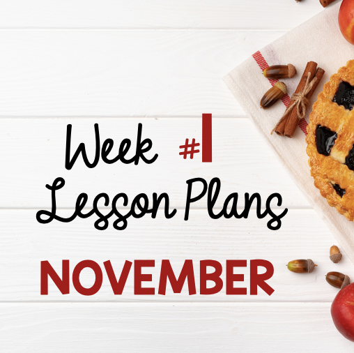 November Kindergarten Activities - Week 1 FREE BOOK