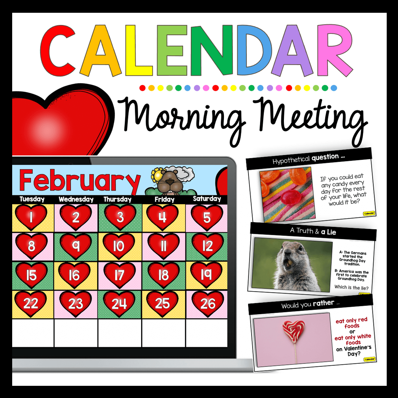 February Calendar Time in Kindergarten 
