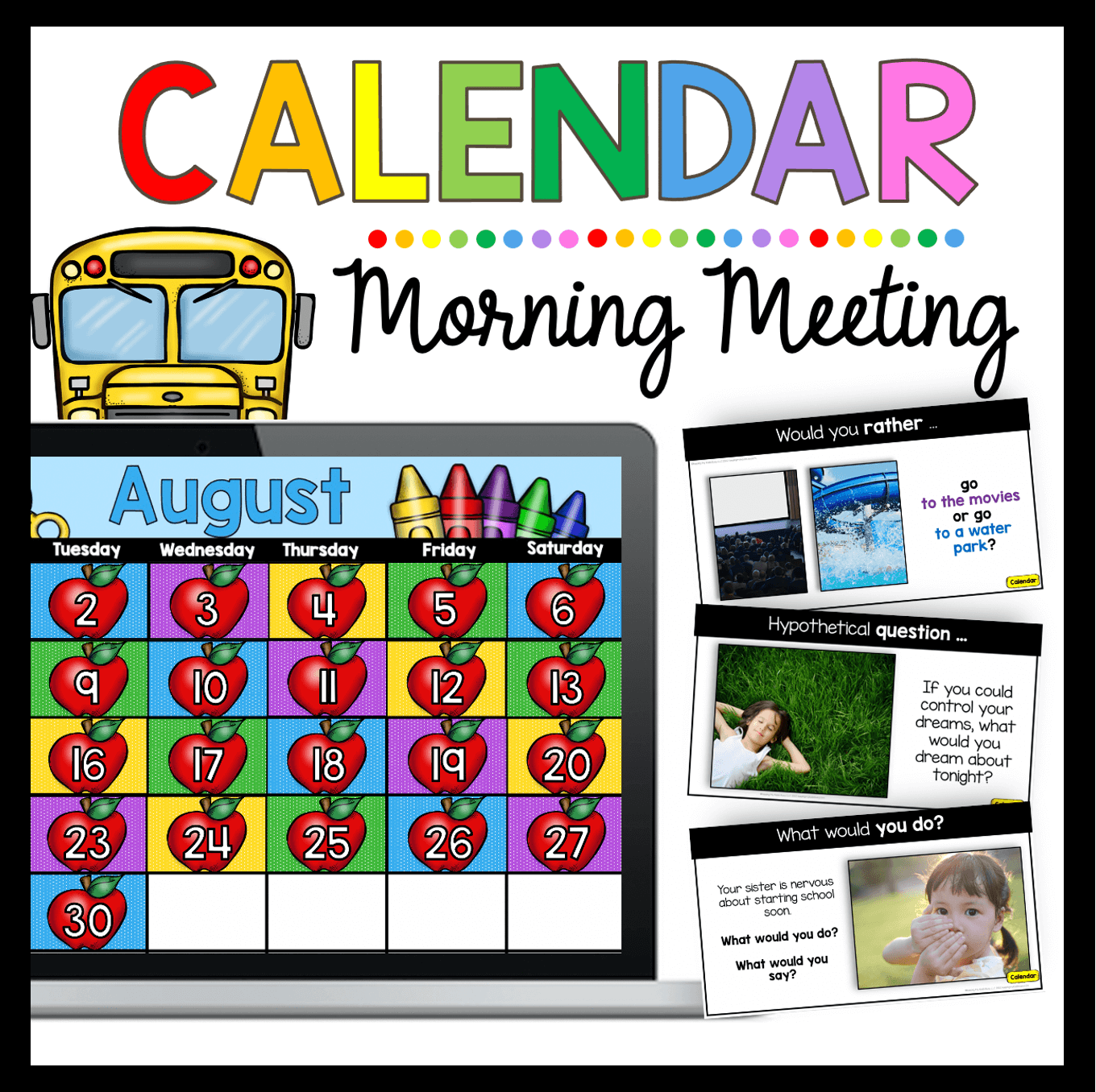 August Calendar and Morning Meeting in Kindergarten  