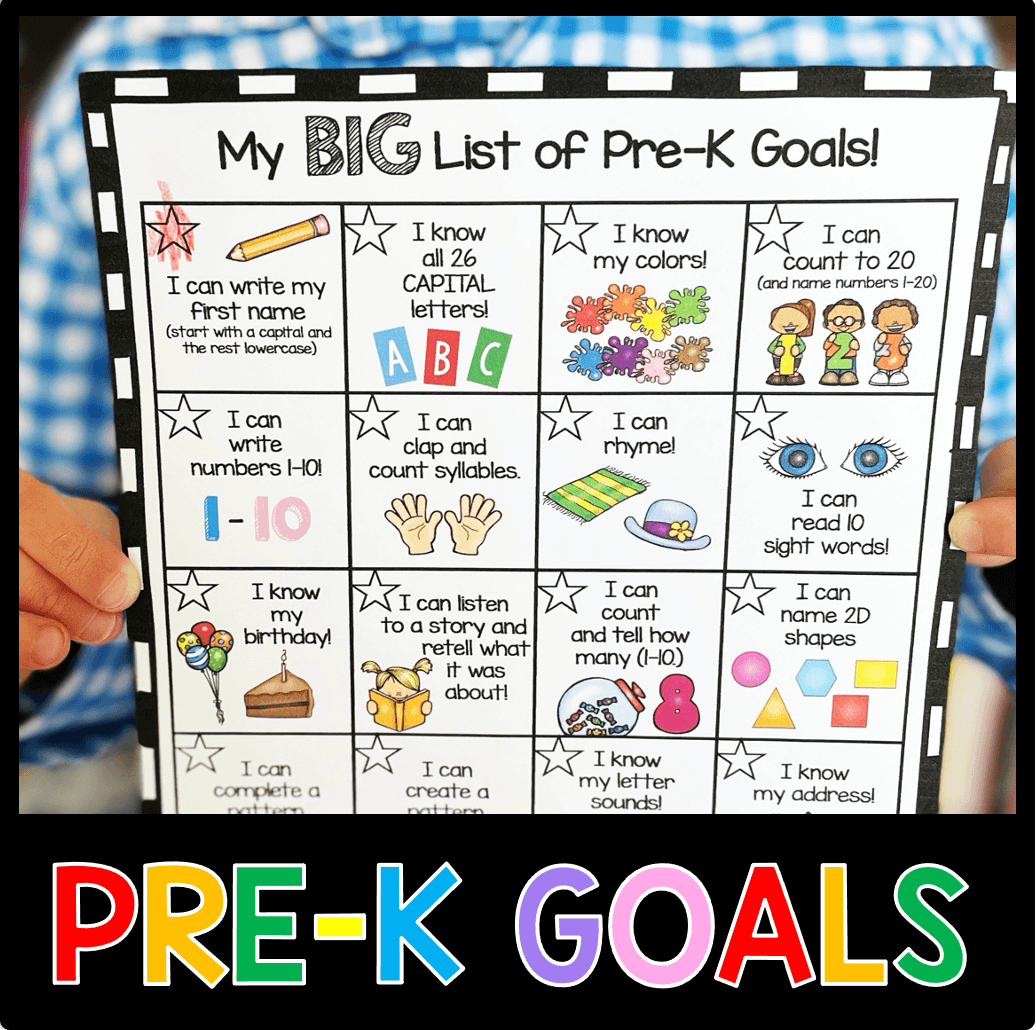 Pre-K Goals Chart - FREEBIE
