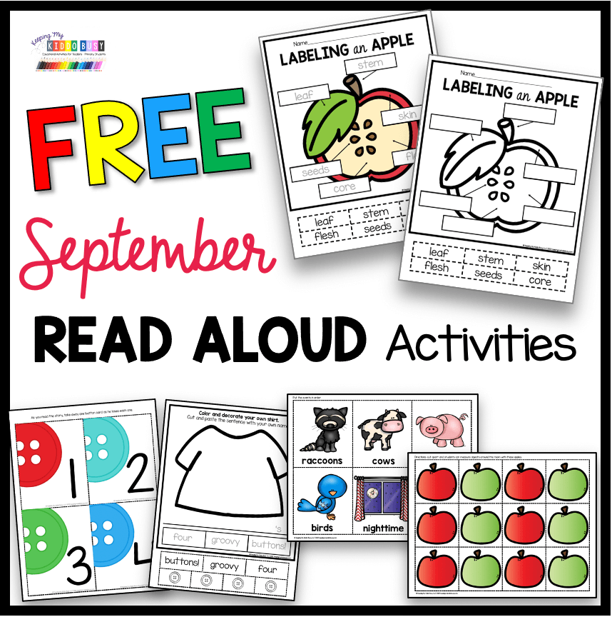 Favorite September Read Aloud Books for Kindergarten - FREEBIES 