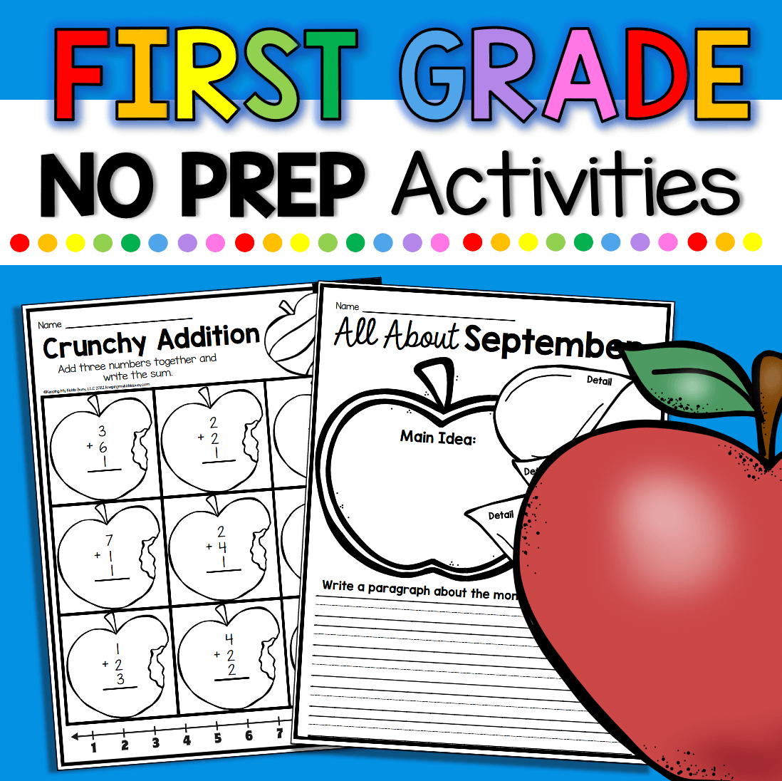 First Grade September Worksheets FREEBIES
