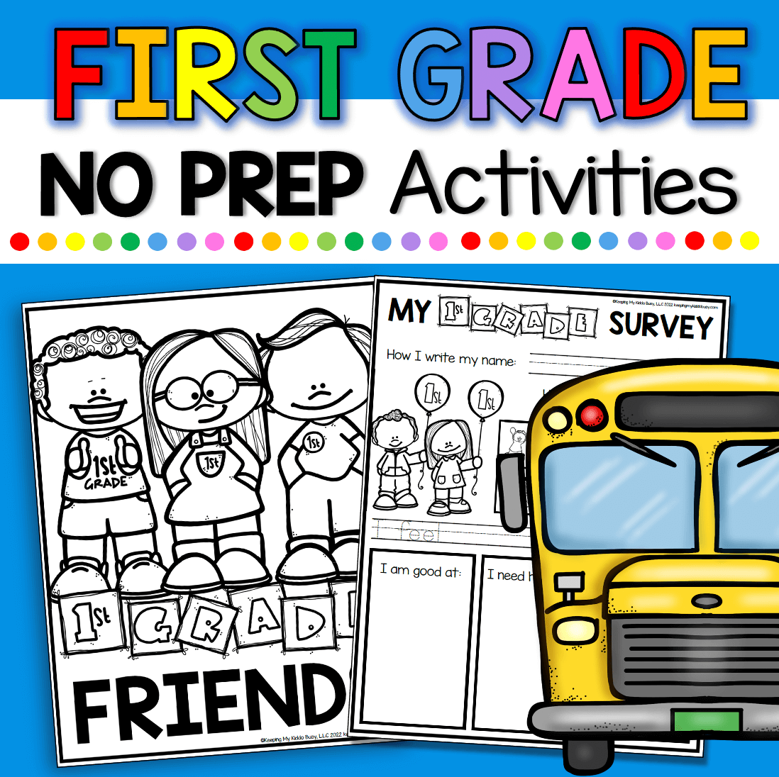 First Grade Back to School Activities FREE WORKSHEETS 