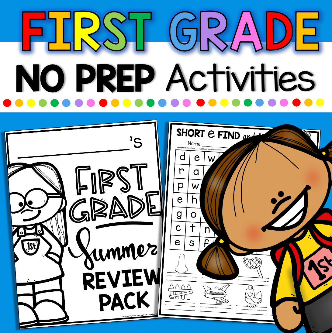 SUMMER REVIEW activities and worksheets for first grade - FREEBIES 
