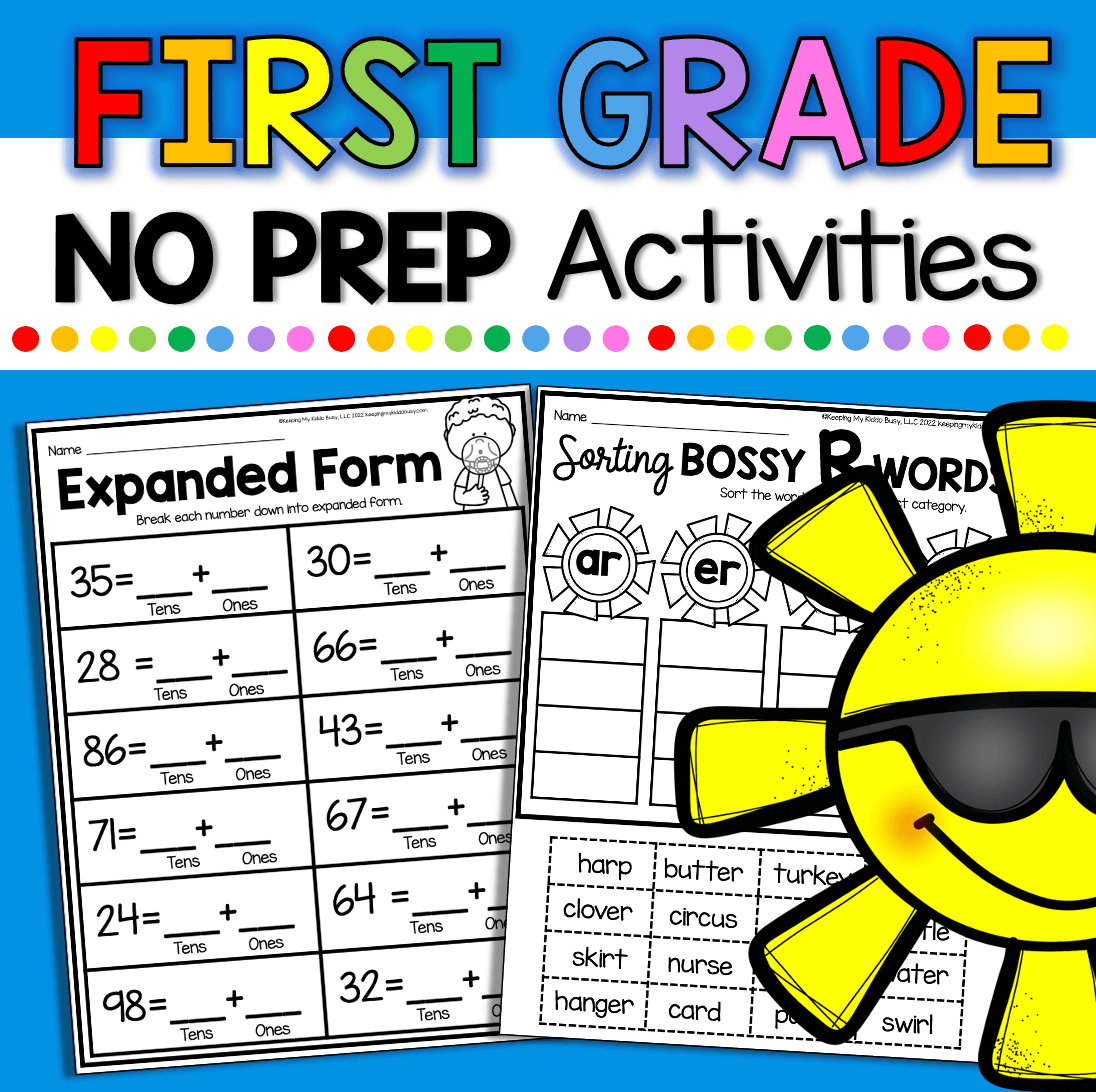May activities and worksheets for first grade - FREEBIES