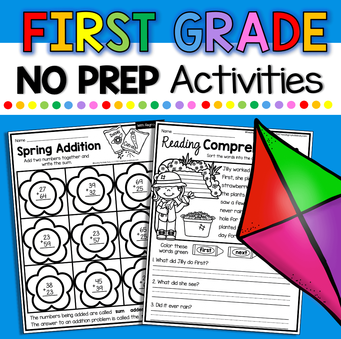 First Grade Activities for April FREE WORKSHEETS 