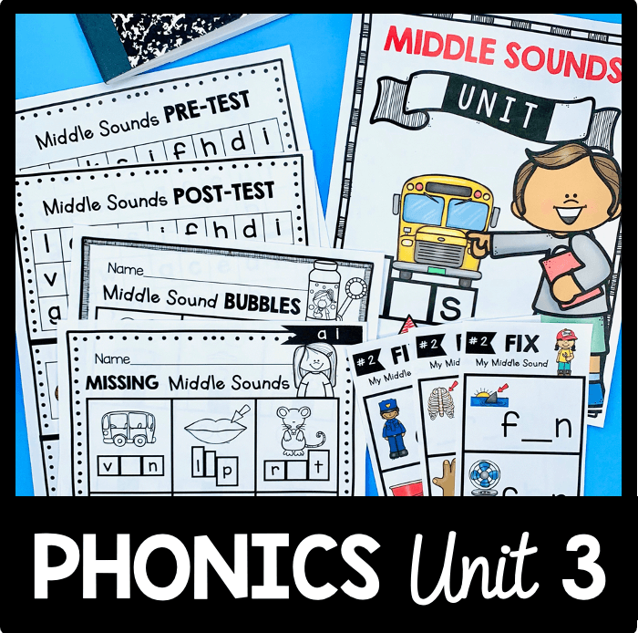 Unit 3: Middle Sounds in CVC Words