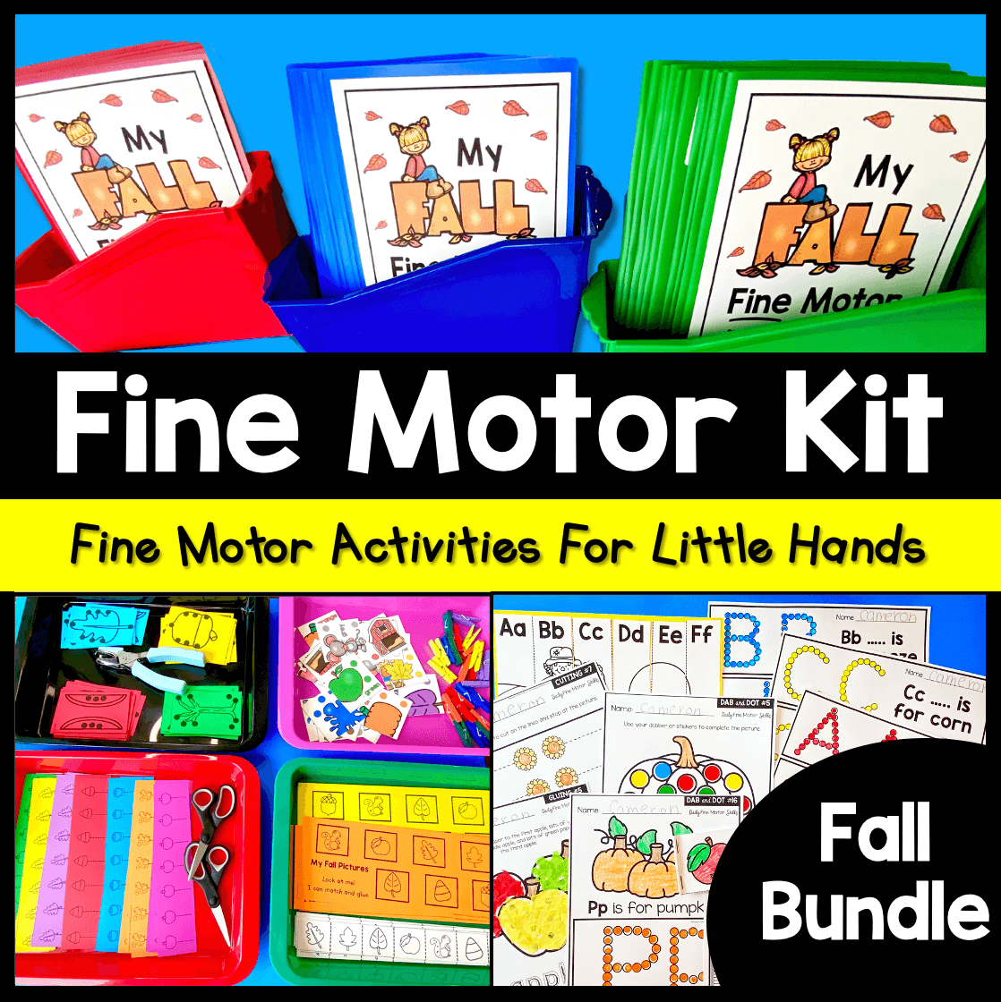 Fall Fine Motor Centers for Preschool and Kindergarten - FREE Printables