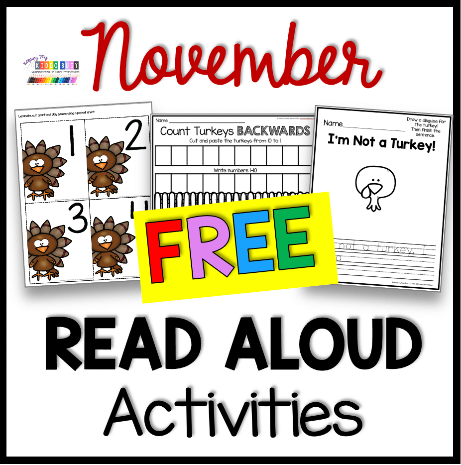 Favorite November Read Aloud Books for Kindergarten - FREE ACTIVITIES 