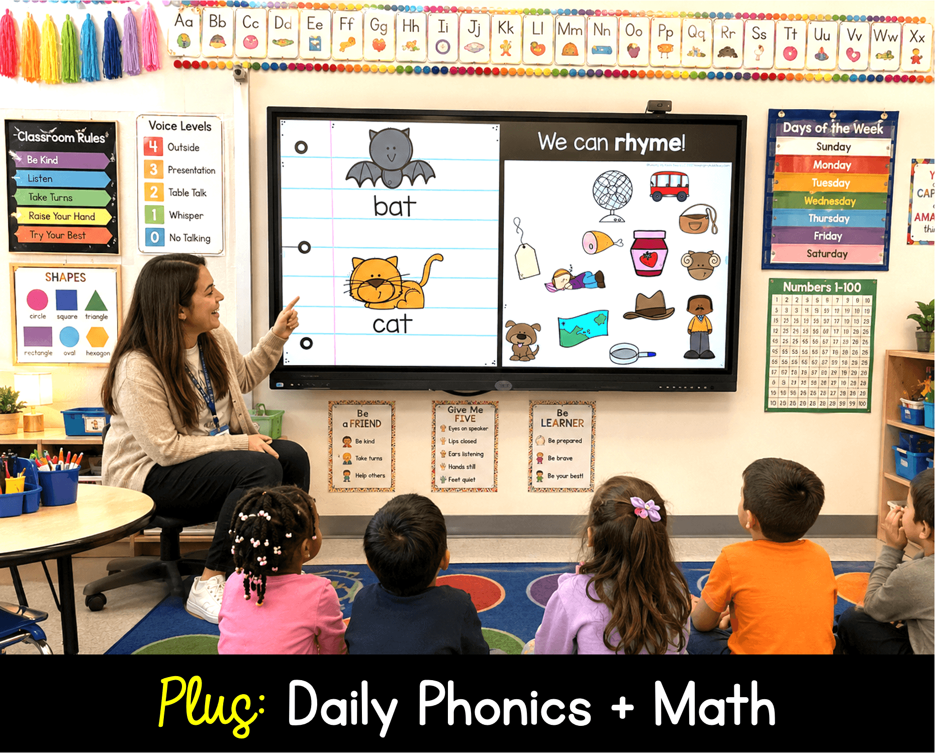 google slides calendar preschool pre-k kindergarten powerpoint songs