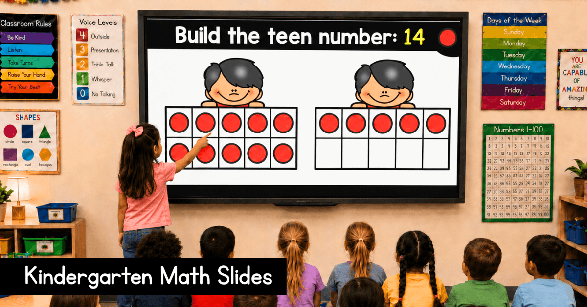 Teen numbers Google Slides Lessons songs Ideas kindergarten digital Smartboard