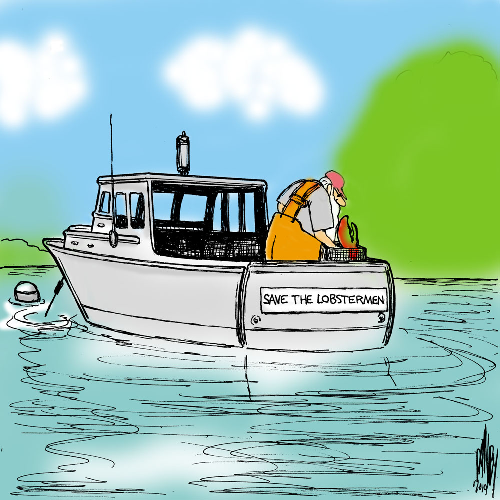 Cartoon by George Danby for Bangor Daily News Cartoons