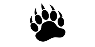 black paw print logo