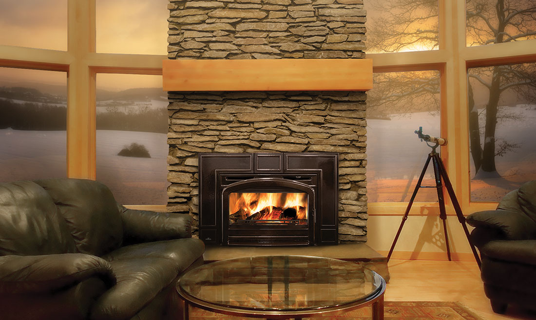 Wood Insert Inside A Fireplace, How To Install A Metal Fireplace Surround