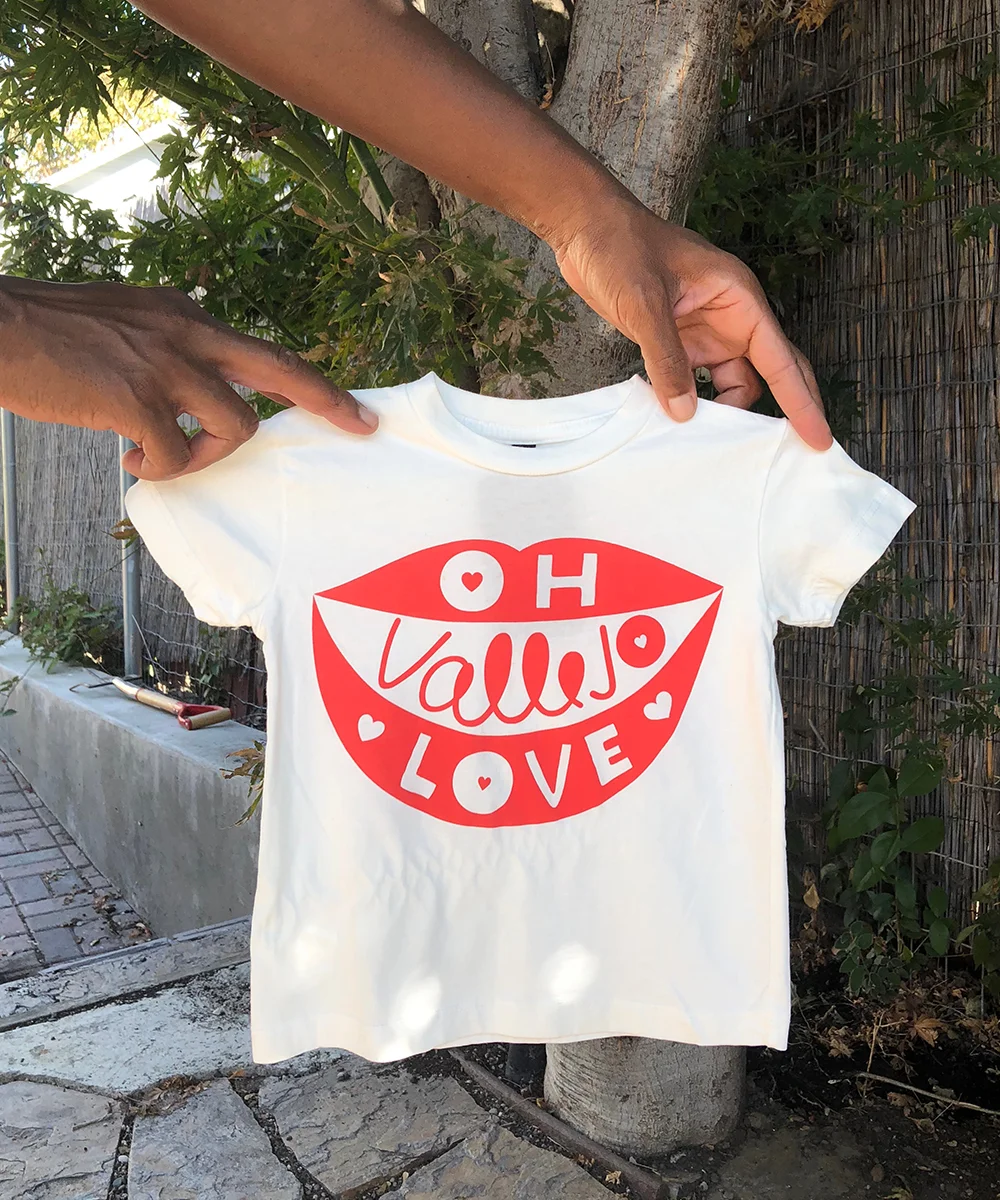 white Oh Vallejo Love kids organic cotton t-shirt