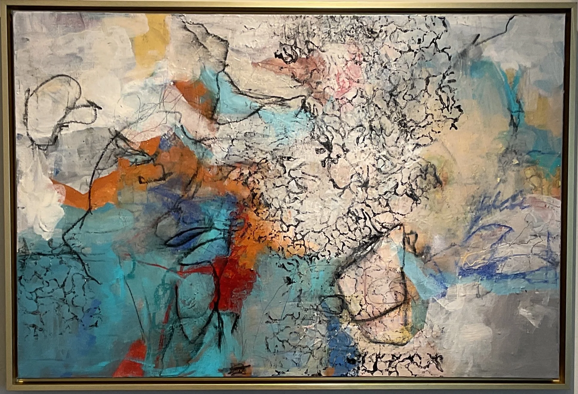 A FLEETING REFLECTION, acrylic and pencil on canvas, 25.5 x 37.5" framed  $2900