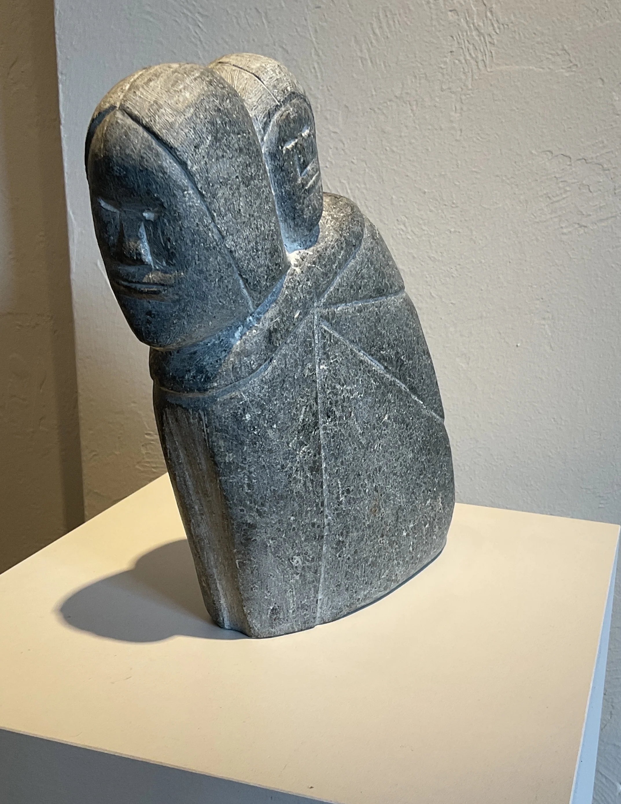 Tuna Iquliq (1935-2015) Baker Lake, Nunavet, Canada MOTHER AND CHILD (c 1975) 9.x 7 x 2 stone (SOLD)