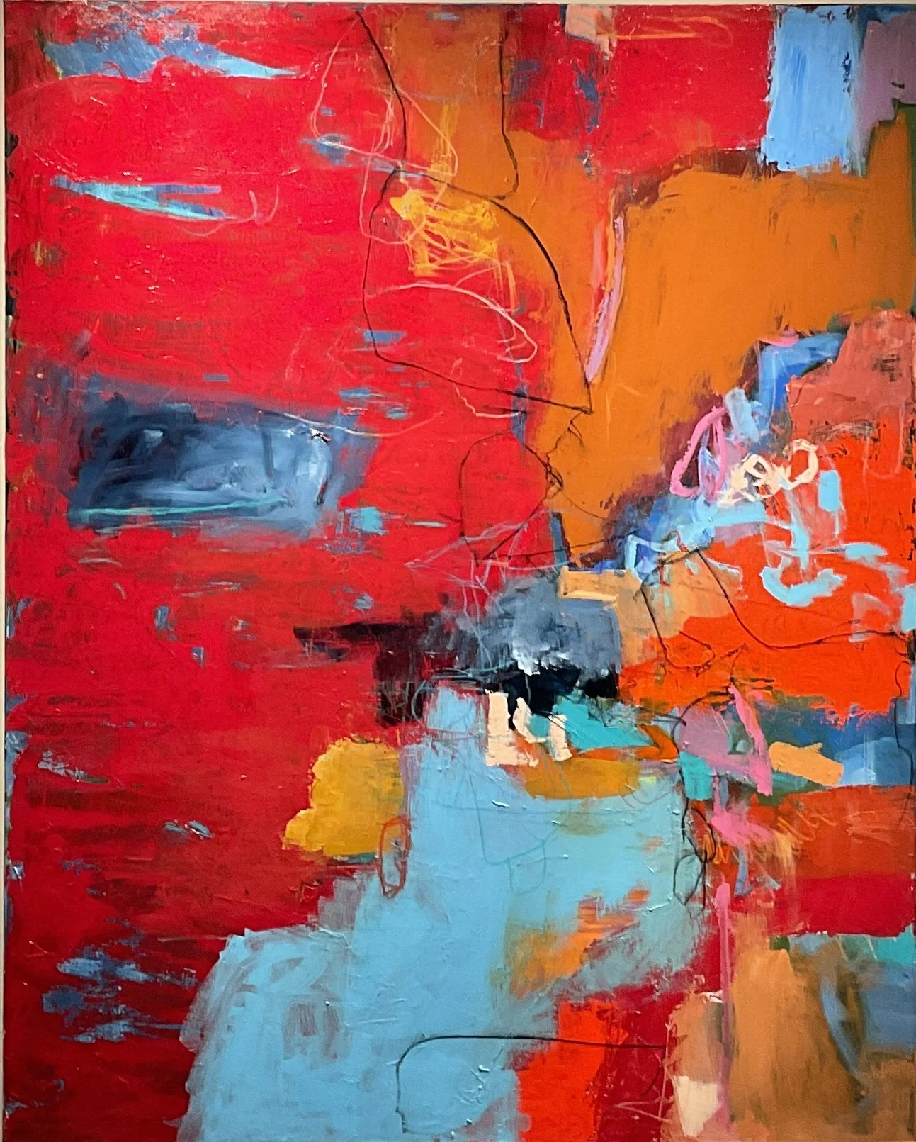 ON THE VERGE 60X48" acrylic, pencil on canvas, $6200 