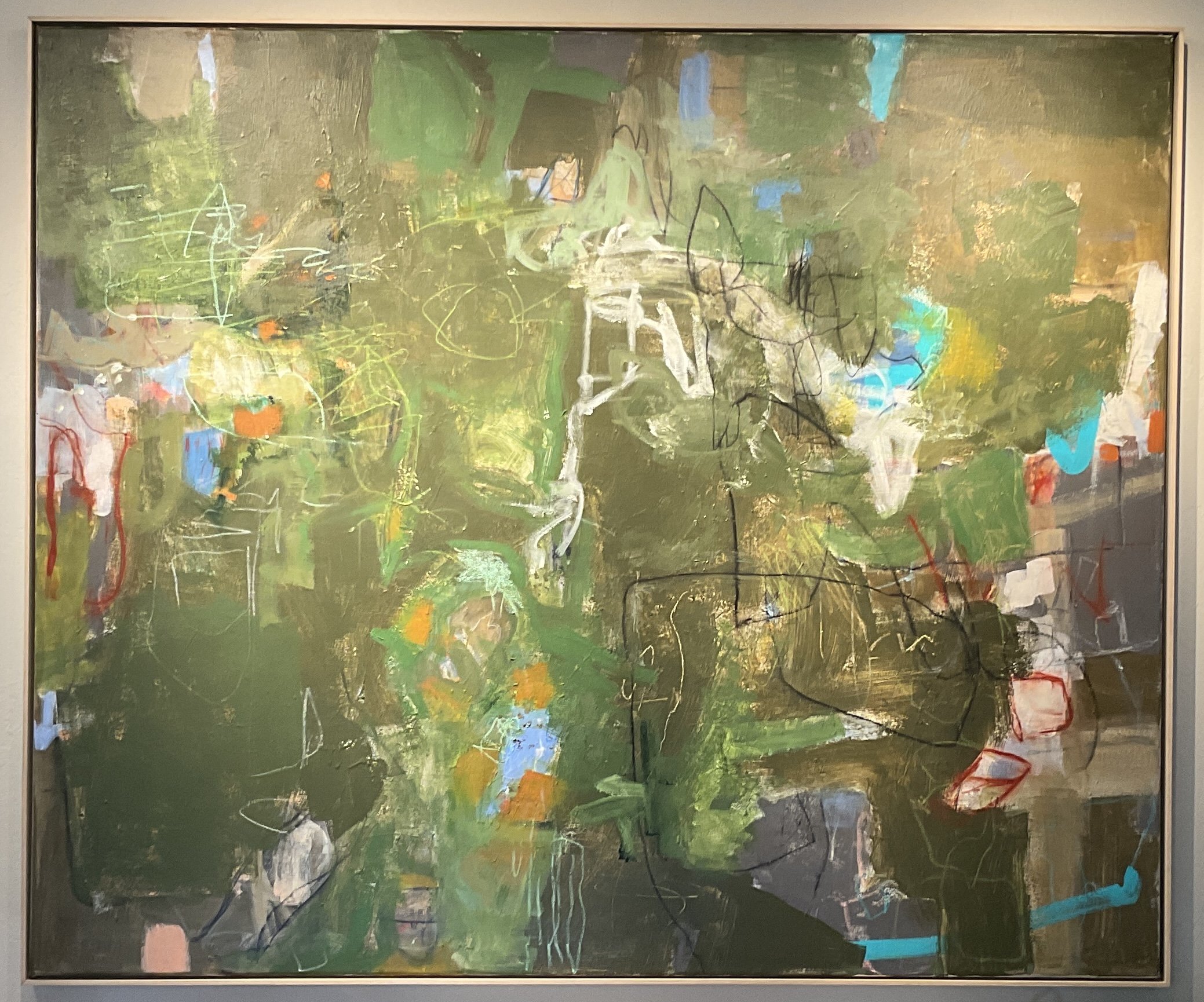 MY HEART IS HUMMING acrylic, pencil on canvas, 60x72" (framed) $8500