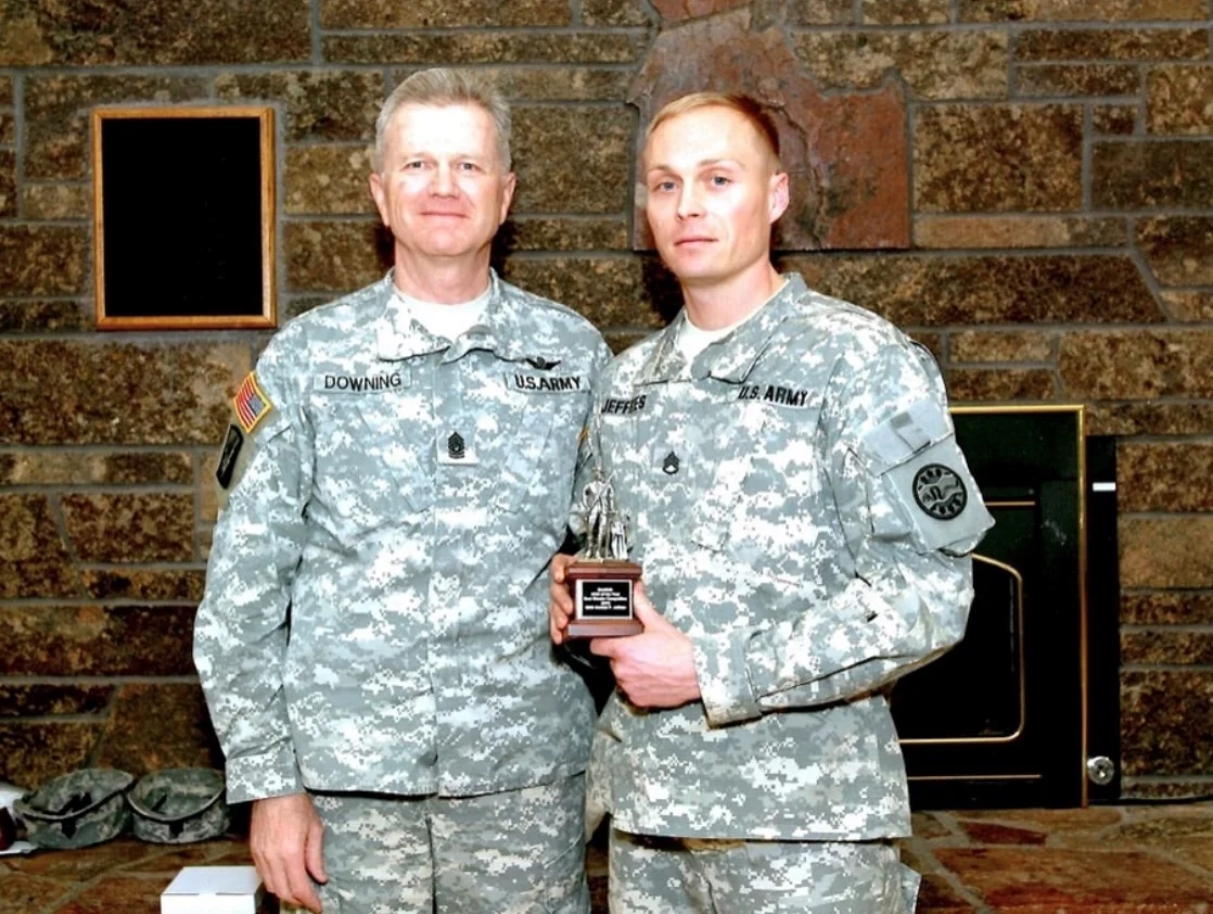 SSG. Conrad Jeffries (right) President and Founder of Shot at Dawn Project.