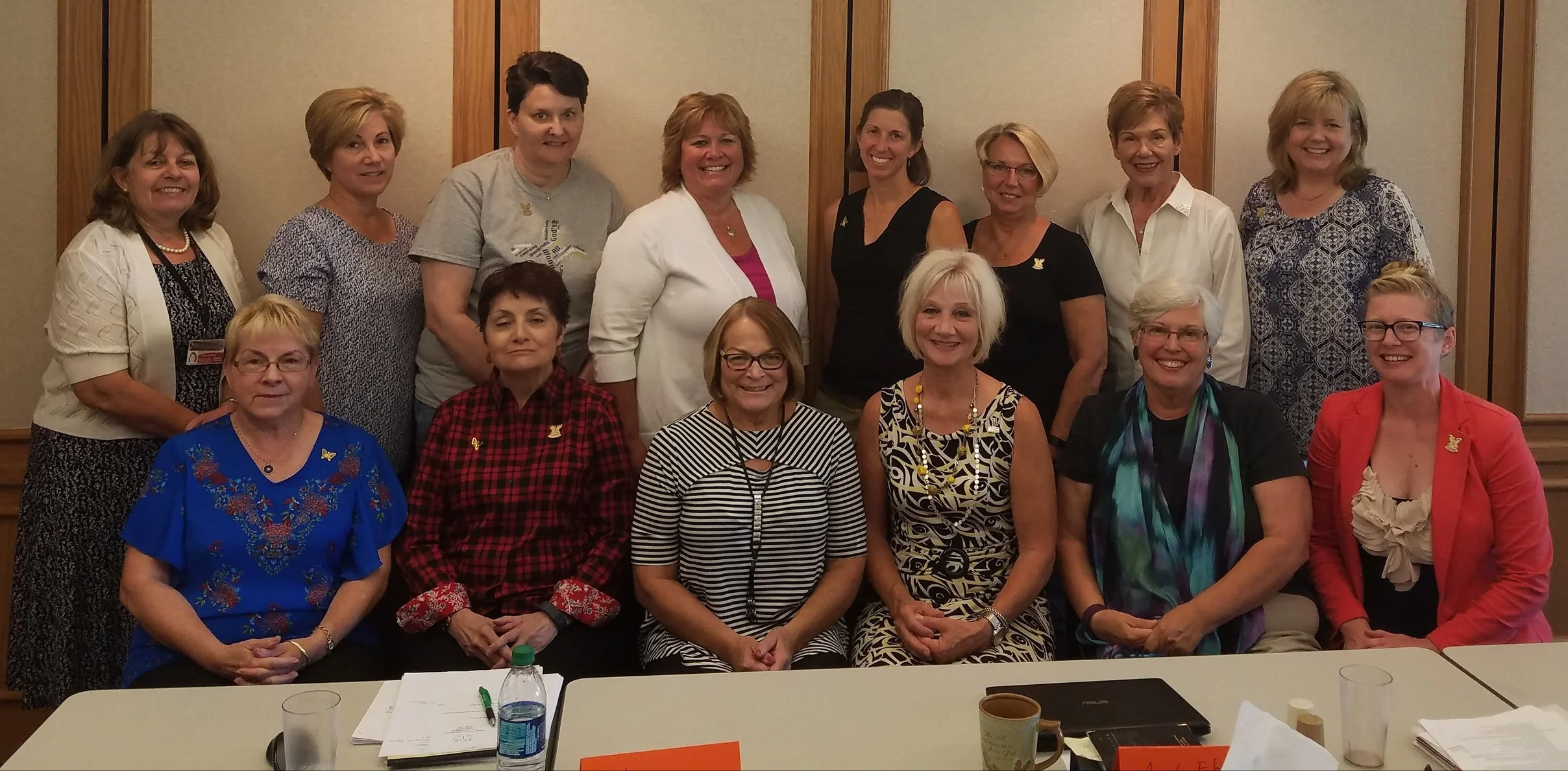 Pictured above from left to right, front: Lilli Gust, Mary Snell, Pat Freer, Kris Metzger, Yvonne Quint, Nell Speerschneider; from left to right, back: Vickie Walther, Dawn Aisbet, Sharon Schoeneck, Lori Lorig, Angela Ebeling, Sharon VanderVeen, Joanie Vehlow, Jana Johnson