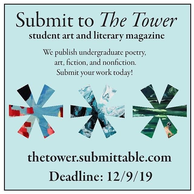 Don&rsquo;t miss your chance to have your work published in The Tower! Head to thetower.submittable.com to learn more :-) #ad