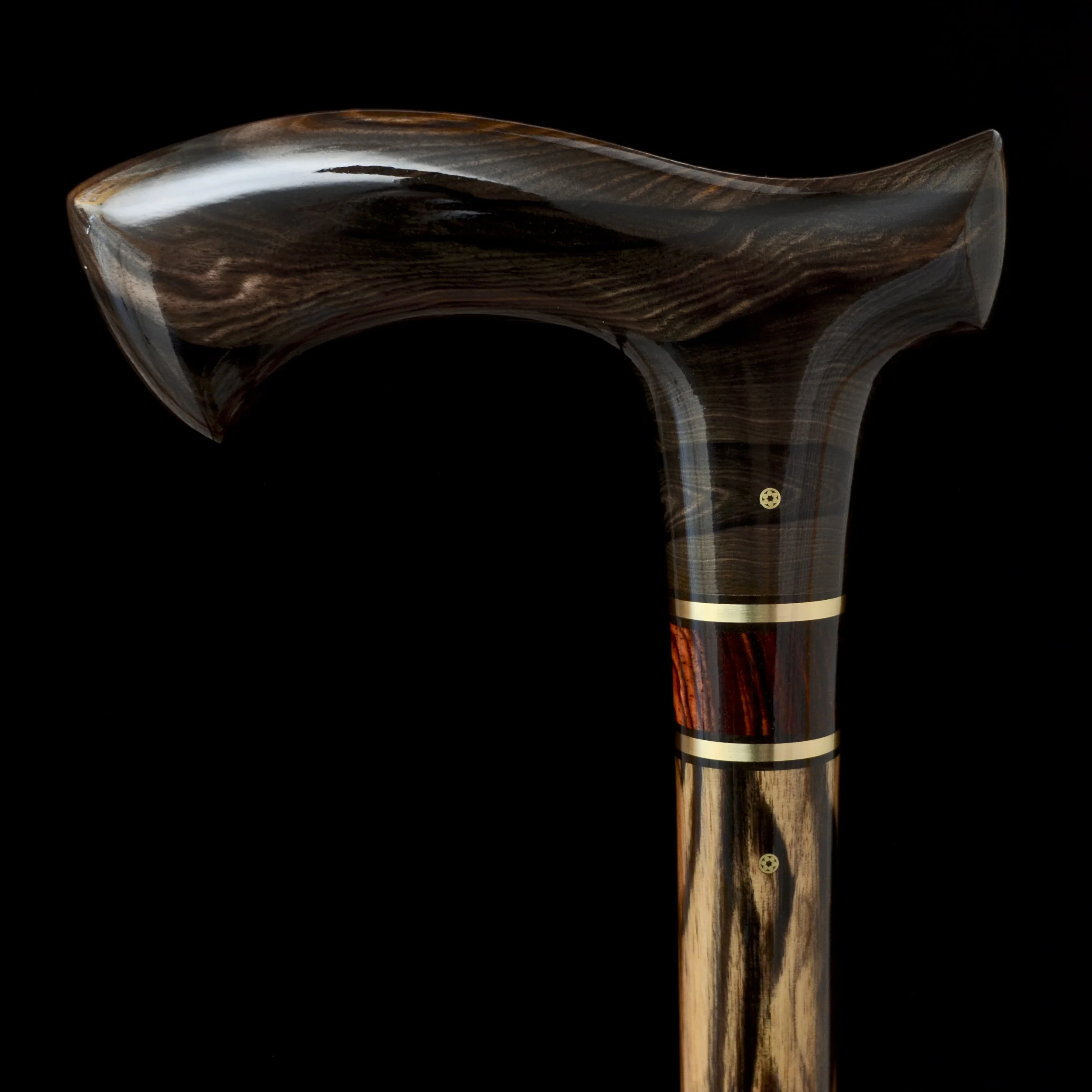 Mun Ebony and Black & White Ebony Cane