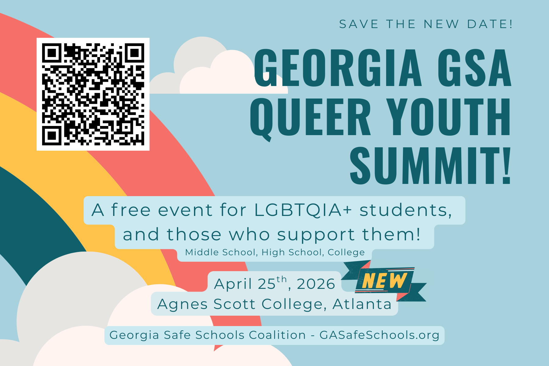 Annual GSA Youth Summit Flyer - Free event happening April 25th, 2026 at Agnes Scott College