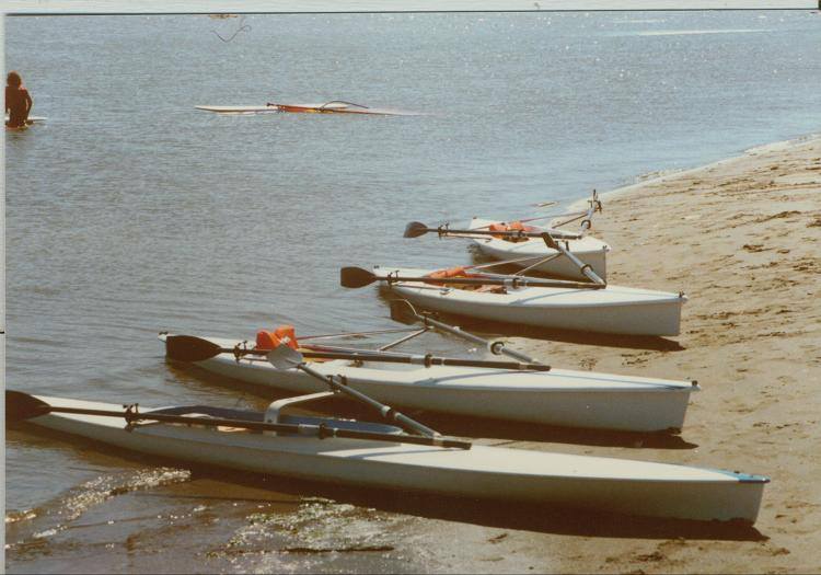  1985 - The first OWR shells - heavy and slow, but stable - at Schoonmaker beach 