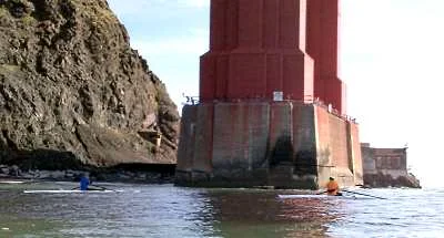Rounding the North Tower: Hugging the corner of the North Tower