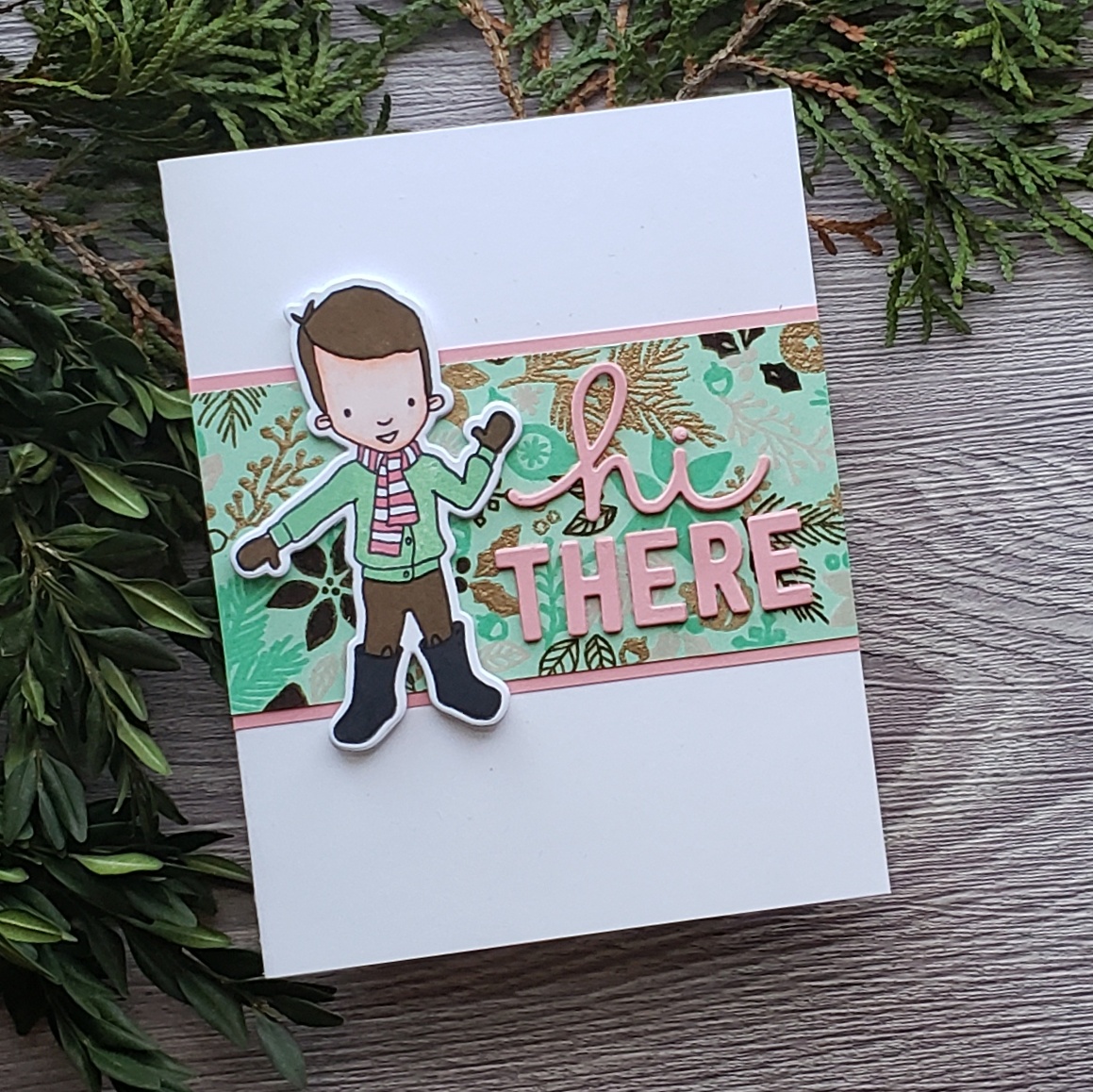 Deck the Halls Turnabout Stamp from Concord & 9th and Brutus Monroe Icicle Embossing Powder by Daniel West