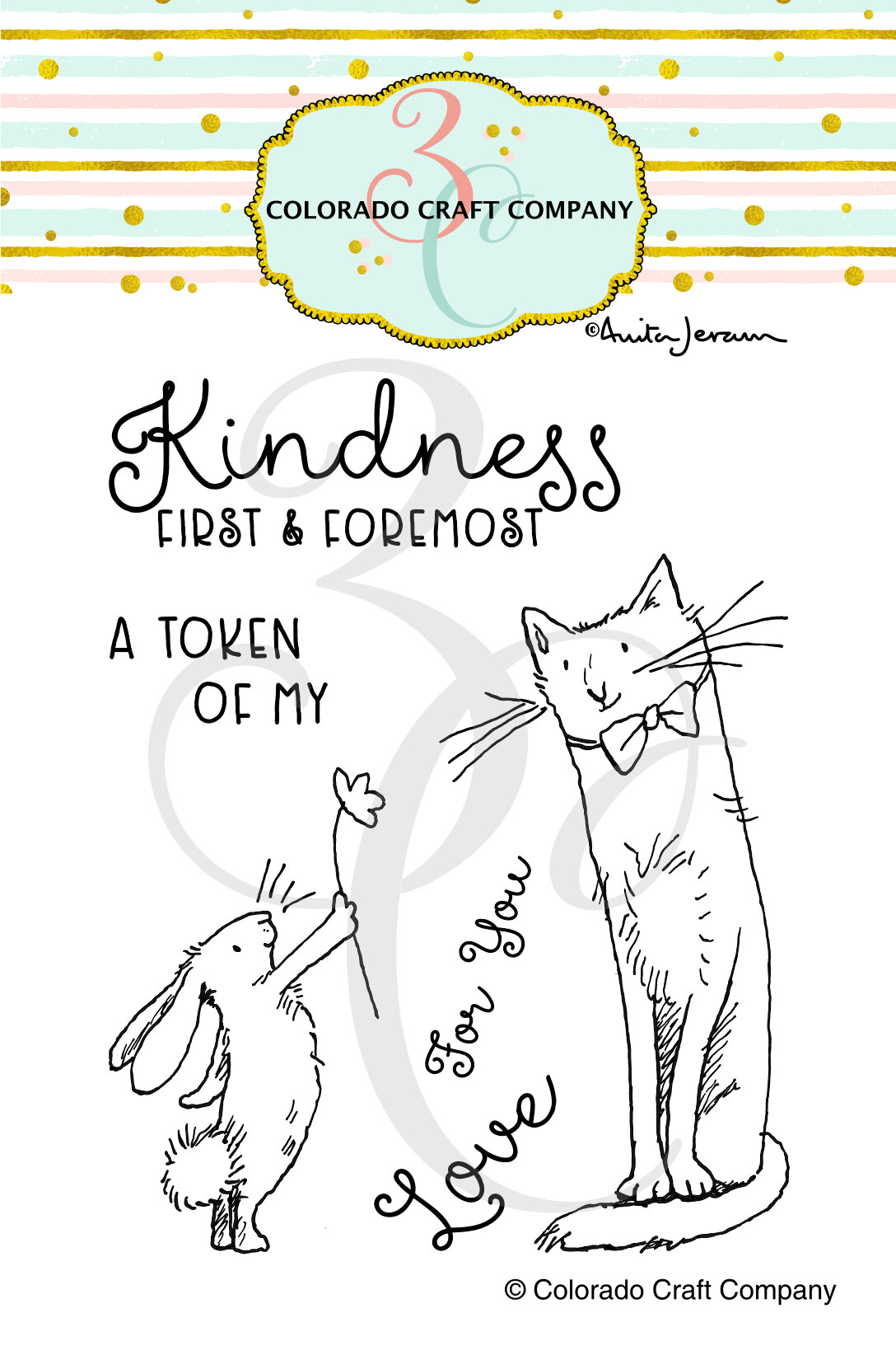 AJ497 Anita Jeram~Kindness First 3 x 4 Clear Stamps PKG  WM.jpg