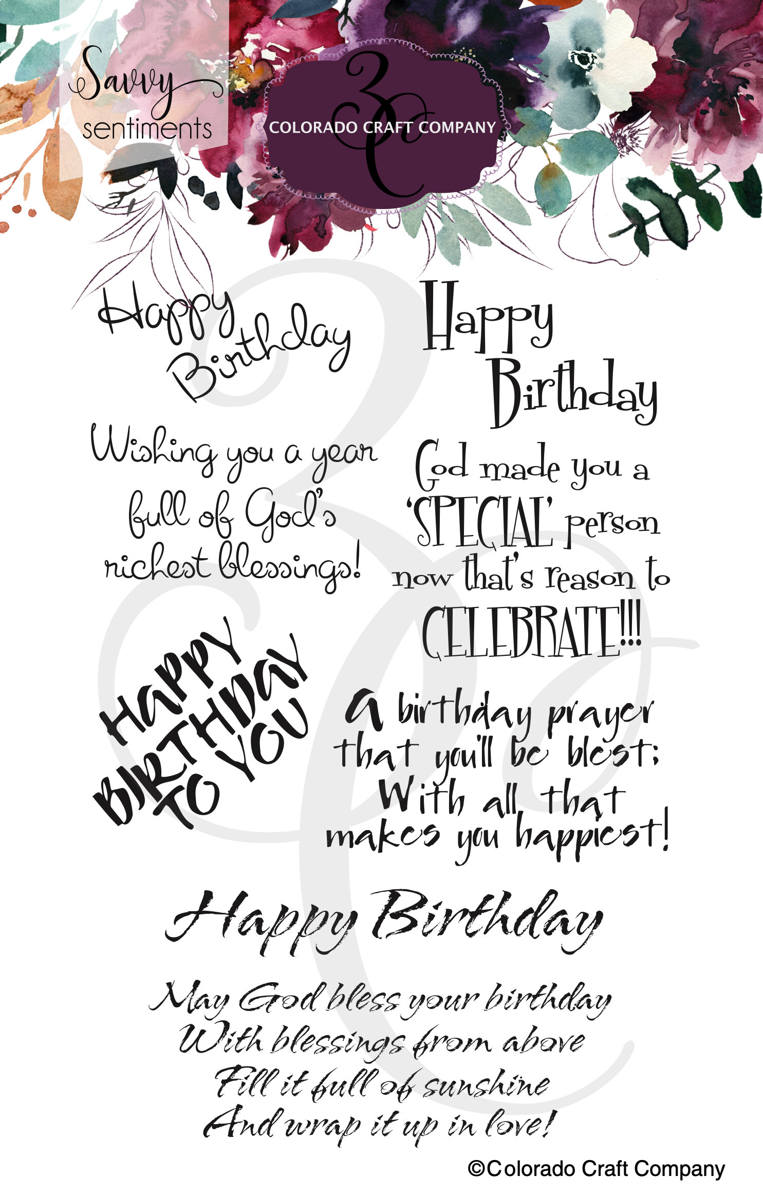 SS516 Savvy Sentiments~Birthday Blessings 4 x 6 Clear Stamps PKG WM.jpg