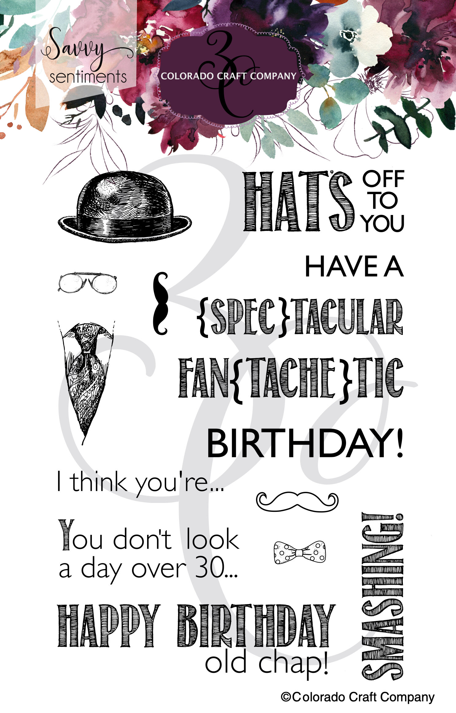 SS515 Savvy Sentiments~Old Chap Birthday 4 x 6 Clear Stamps PKG WM.jpg