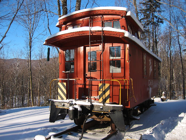 D&H 35945 Abbott de Rham & Co. Inc. uses the restored caboose as an office for his company.