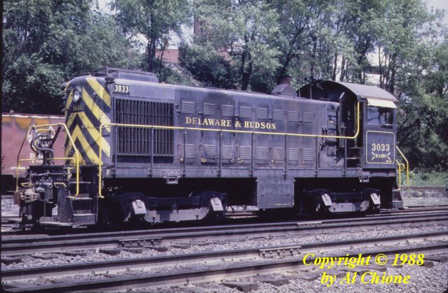 D&H 3033 Oneonta on Waterhouse track, near Main St. Overpass photographed by Al Chione, June 9, 1967. Tony D. Steele Collection.