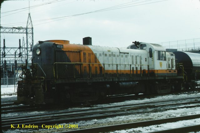 D&H 4078 In P&W paint at Colonie in March, 1977. Kevin J. Endriss photo.